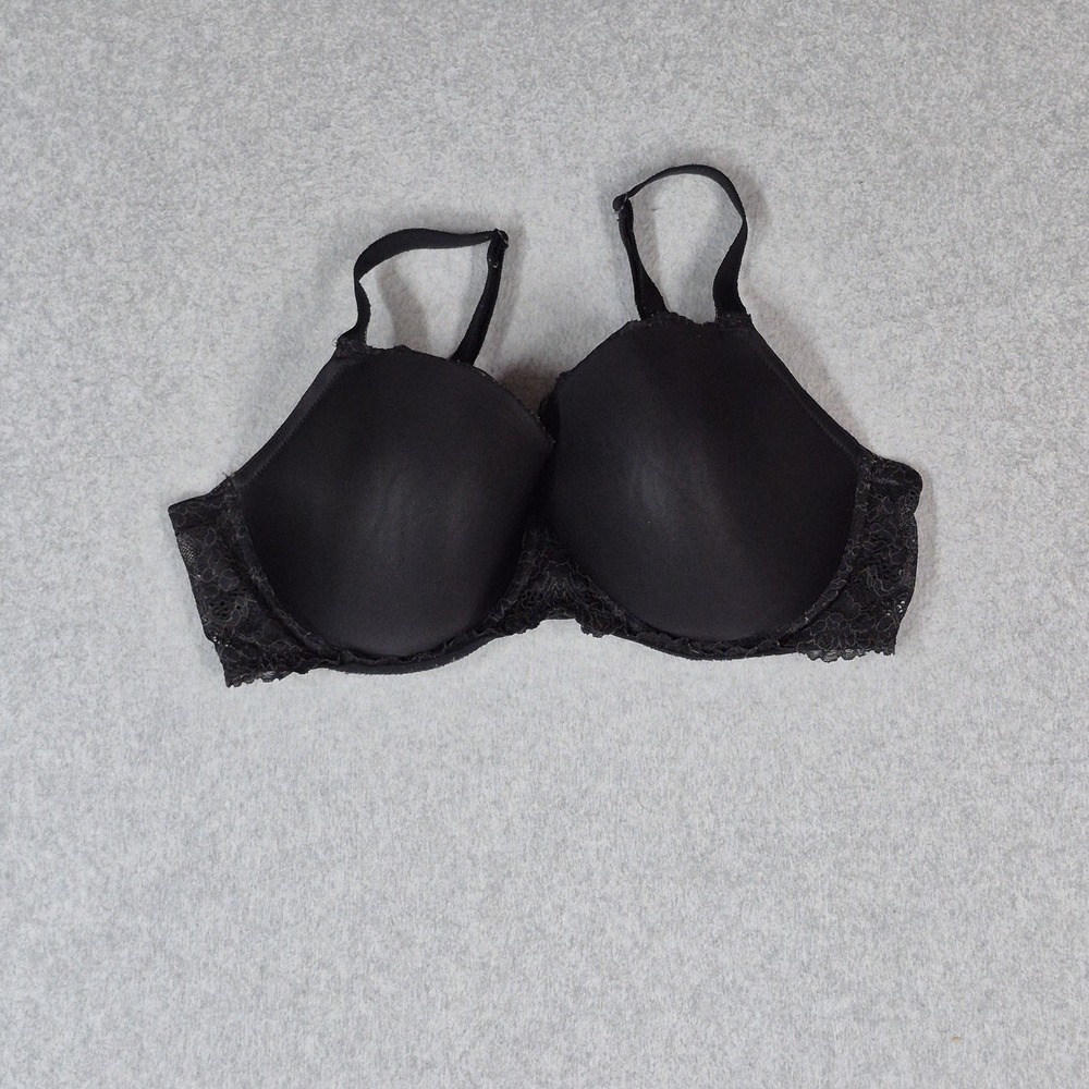 Victoria's Secret Women Bra 36DD Black Dream Angels Underwired Lace READ